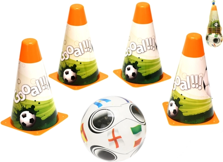 Set de antrenament fotbal pentru copii cu minge și jaloane