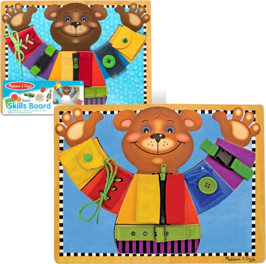 placă de activități din lemn cu ursuleț – învățarea abilităților de bază Melissa & Doug