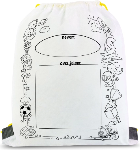 Sac de sport pentru colorat, cu 4 carioci