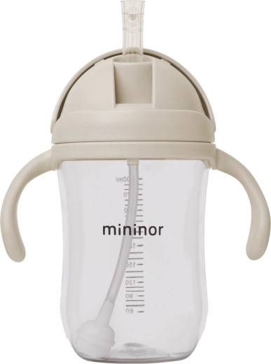 Mininor sticlă cu pai din tritan 330 ml cloudy morning