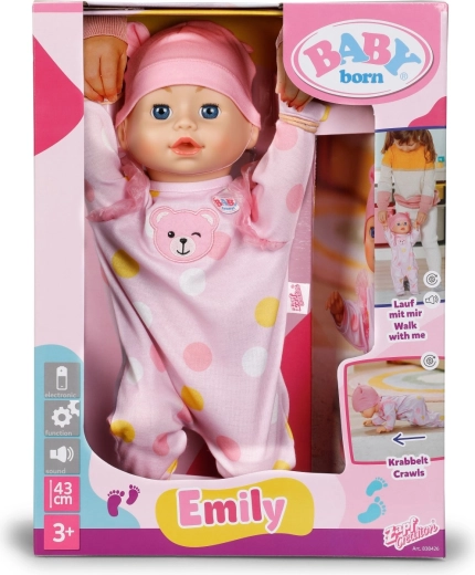 Păpușă interactivă BABY born Emily 43 cm – merge și se târăște