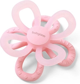 Inel de dentiție din silicon Flower – roz