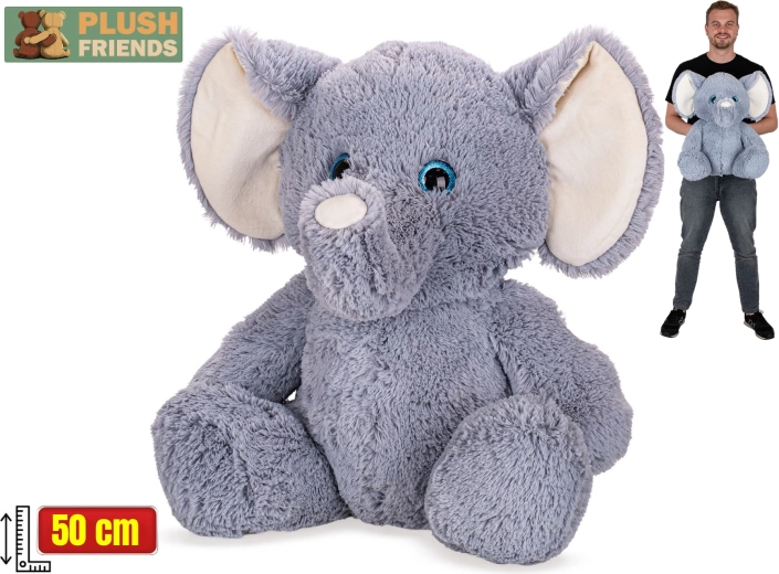 Plush Friends elefant de pluș în poziție șezândă 50 cm
