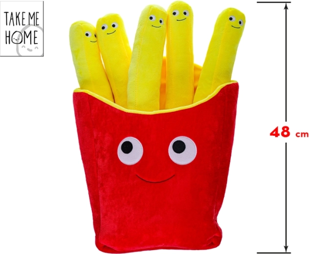Jucărie de pluș cartofi prăjiți cu față 48 cm