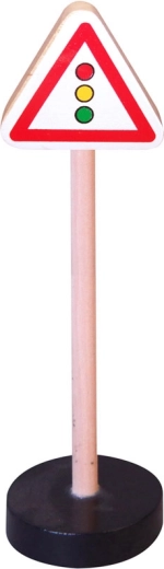 Indicator rutier din lemn – Atenție semafor