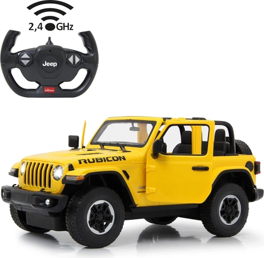 Jamara Jeep Wrangler JL 1:14 galben – mașină RC 2,4 GHz cu uși care se deschid manual