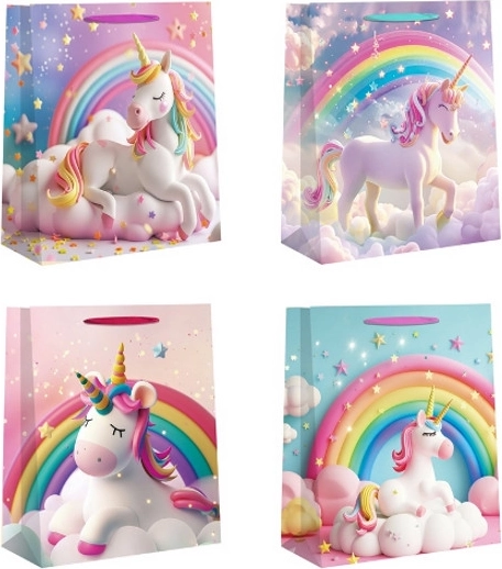 Pungă cadou M cu motiv unicorn
