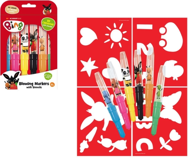 Carioci cu suflat cu șabloane IEPURAȘUL BING, set 6 buc