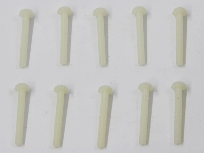 Șuruburi din plastic cu cap semirotund și fantă în cruce M4 × 30 mm, 10 buc.