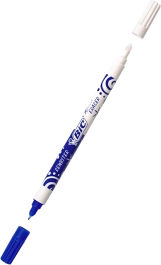 Corector cu două capete pentru ștergerea cernelii BIC Ink Eater, albastru