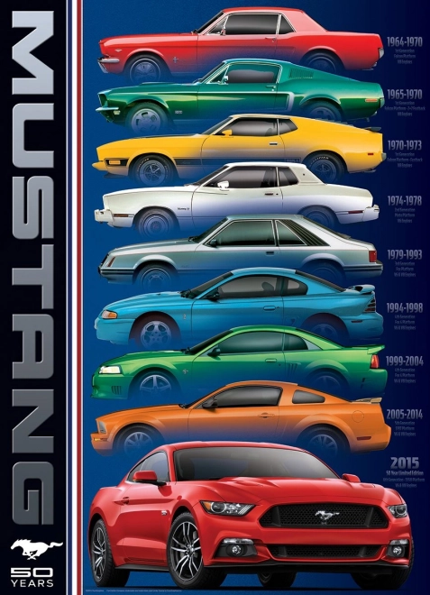Puzzle EUROGRAPHICS 50 de ani Ford Mustang – 1000 de piese