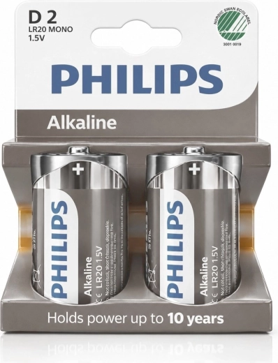 Baterie alcalină Philips D LR20 1,5 V – blister cu 2 bucăți