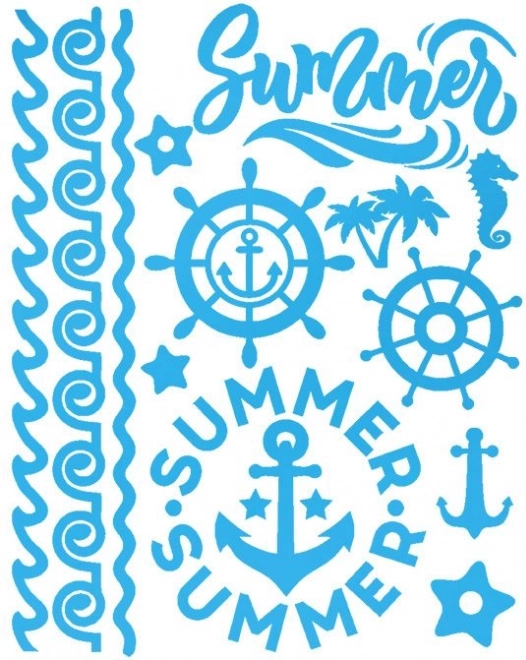 Aplicatoare termice cu motiv marin – coală mare 20 × 30 cm