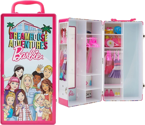 Valiză metalică Klein Barbie Dreamhouse Adventures cu garderobă