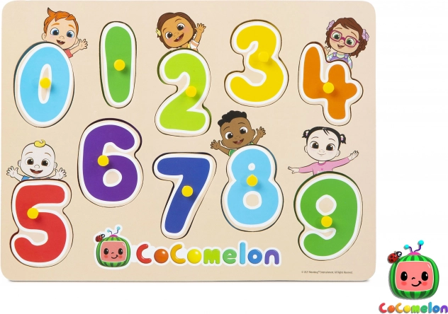 Puzzle din lemn cu numere CoComelon