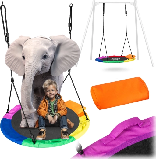 Neo-Sport leagăn tip cuib Swingo 110 cm curcubeu