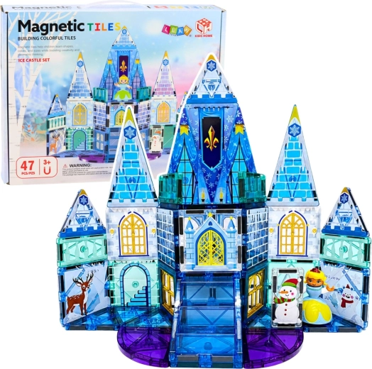 Piese de construcție magnetice Castelul de gheață al prințesei (47 piese)