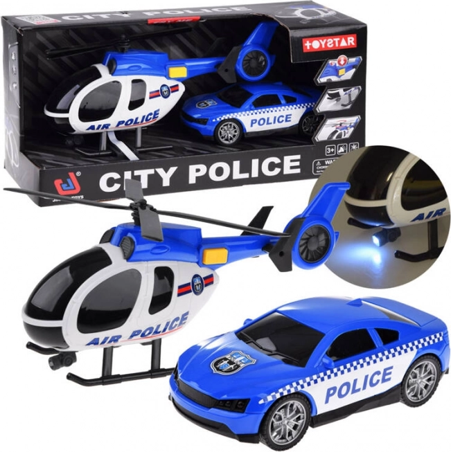 Set de joacă Poliție: Mașină și Elicopter