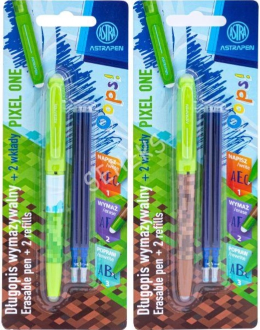 Pix cu radieră cu design pixelat MINECRAFT + 2 rezerve