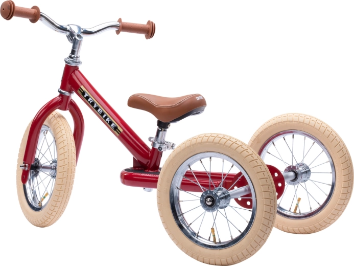 Trybike – bicicletă de echilibru pentru copii 2în1 (tricicletă și bicicletă cu două roți) roșu mat
