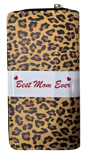 Portofel mic roz pentru femei, cu model leopard