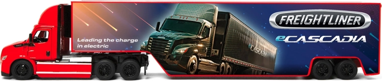 Camion metalic Freightliner eCascadia cu container 33 cm