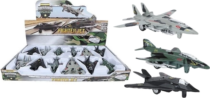 Avion militar cu lumini și sunete, 15,5 cm - 1 bucată