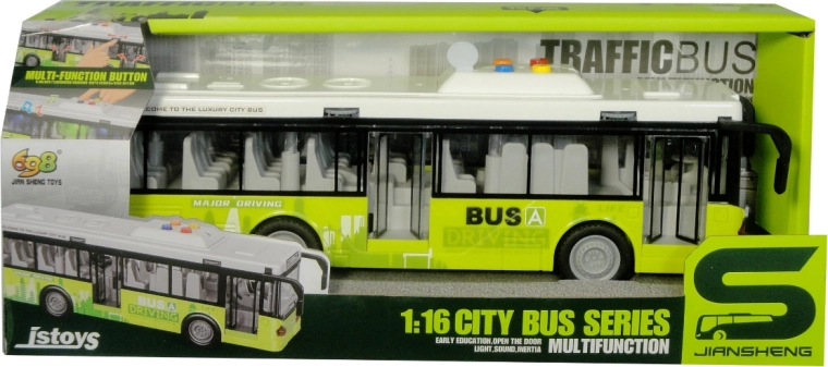 Autobuz urban cu lumini și sunete, verde