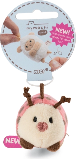 Breloc de pluș buburuză Dozz MyMochi Minis cu buclă elastică 5 cm
