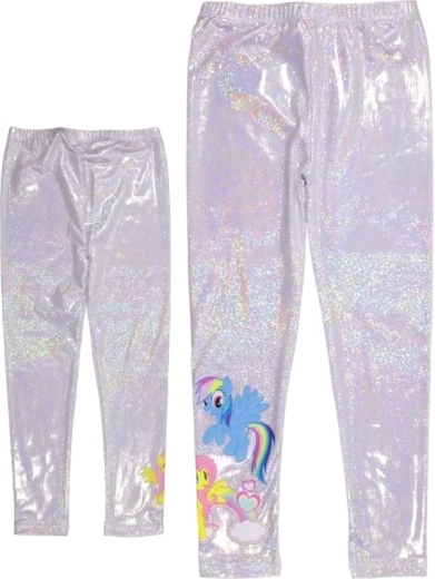 Colanți holografici argintii My Little Pony