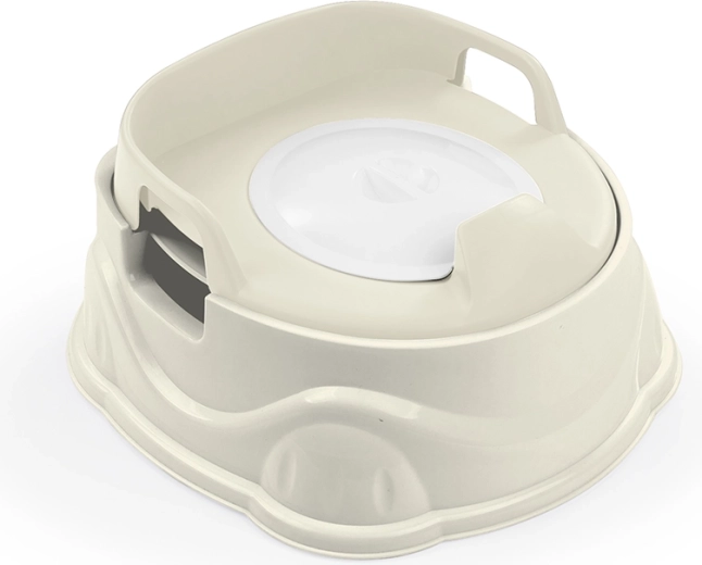 Oliță 3‑în‑1, adaptor pentru WC și scăunel pentru copii, bej