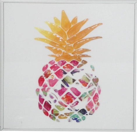 Tablou cu ananas 20 × 20 cm în ramă