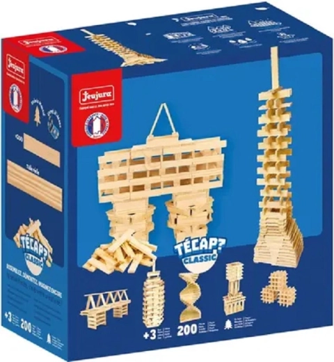 Jeujura set de construcție din lemn Técap Classic 200 piese