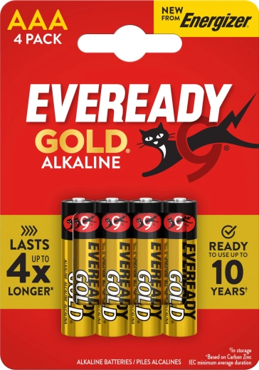 Baterii AAA ENERGIZER Eveready Gold, 4 buc