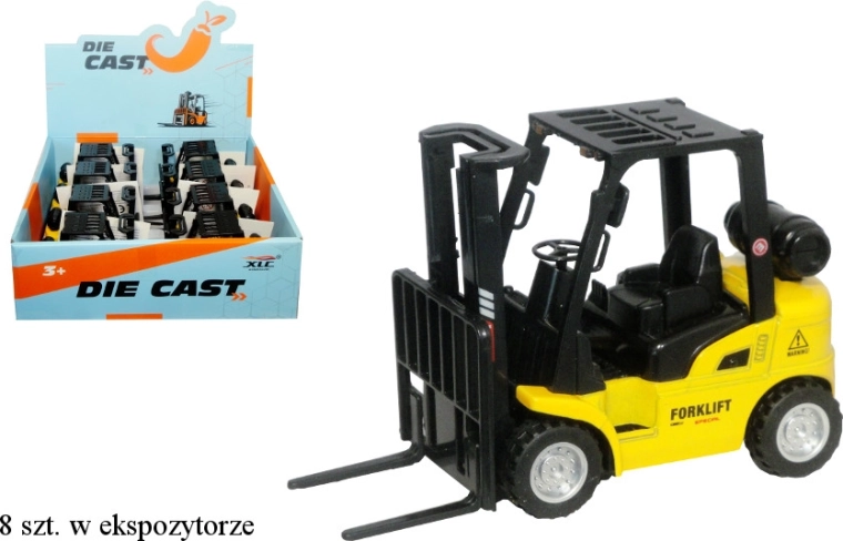 Stivuitor mobil – model din plastic și metal cu mecanism pull-back