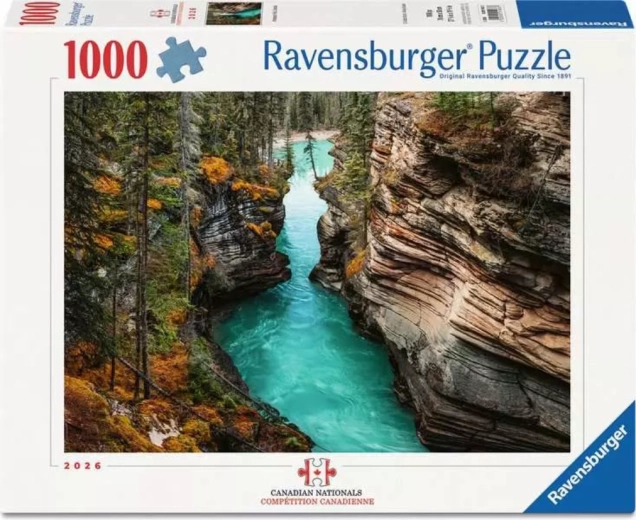 Puzzle Ravensburger Canadian Nationals: Cascada Athabasca 1000 de piese