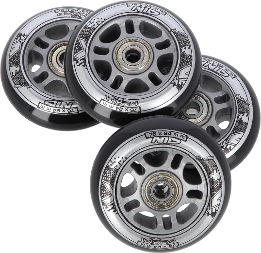 Set roți pentru role inline 76 × 24 mm cu rulmenți ABEC 9 NILS EXTREME
