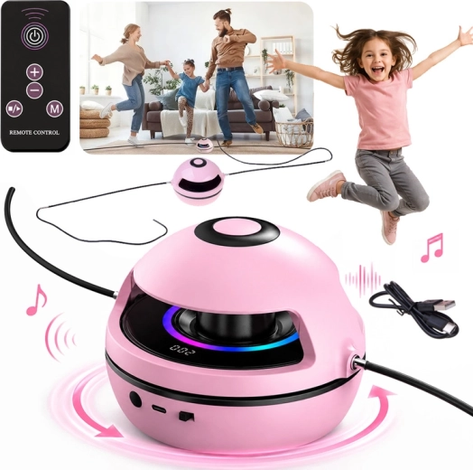 Coardă de sărit electrică interactivă cu muzică, Bluetooth, telecomandă și contor - 1 bucată