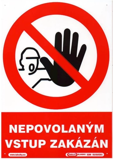 Tabelă de siguranță Acces interzis persoanelor neautorizate A4 plastic