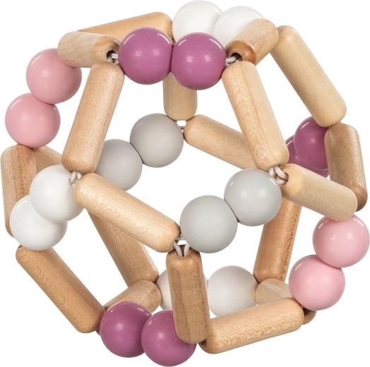 Goki baby inel tactil cu minge elastică, roz - 1 bucată