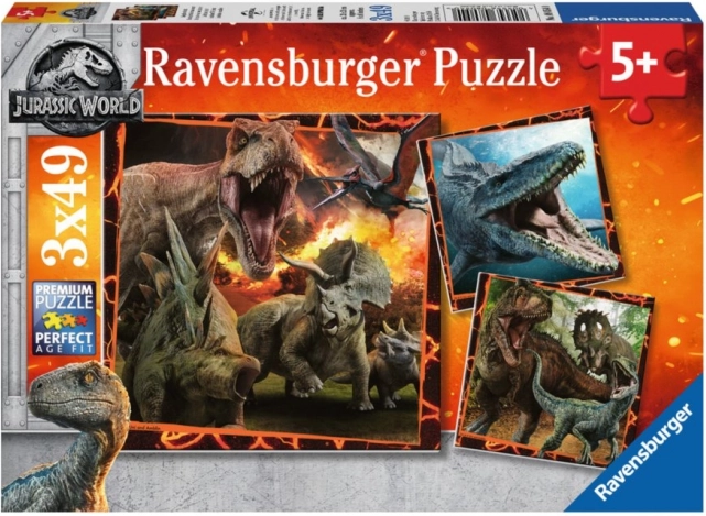 Puzzle Ravensburger JURASSIC WORLD: Fallen Kingdom 3×49 piese