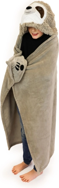 Pătură călduroasă pentru copii cu glugă leneș Cozy Noxxiez