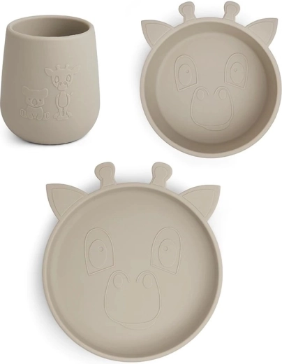 Set de masă din silicon Nuuuroo Judi girafă cobblestone