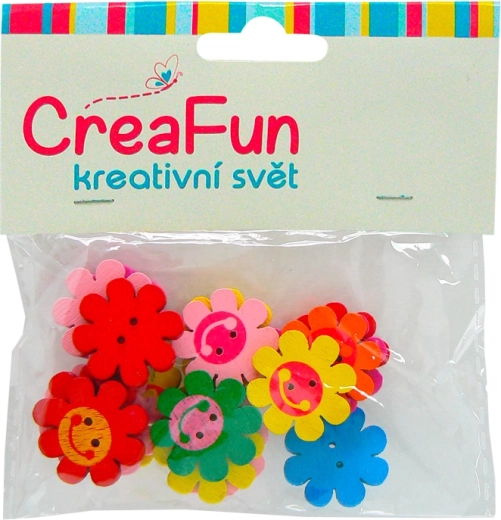 Nasturi din lemn floare – set 20 buc, diametru 2,1 cm