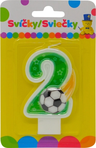 Lumânare de aniversare lună cu cifra 2