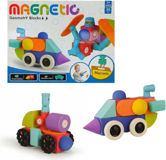 Cuburi de construcție magnetice din spumă Tong LE (35 piese)