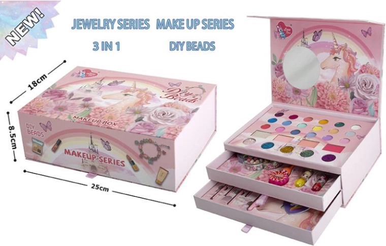 Cufăr cosmetic și creativ – set de machiaj și realizare de brățări
