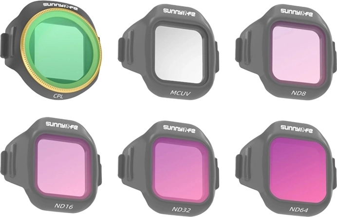 Set de 6 filtre Sunnylife MCUV, CPL, ND8, ND16, ND32 și ND64 pentru DJI Mini 5 Pro