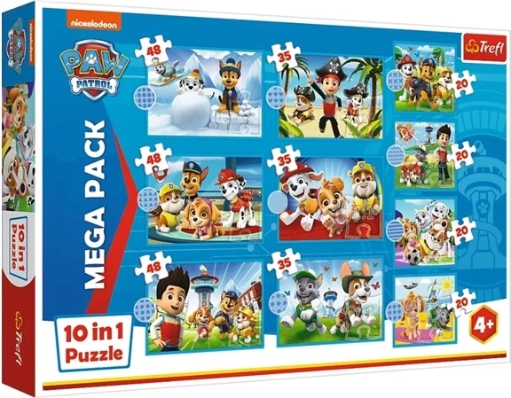 Puzzle 10în1 Echipa unită din Patrula Cățelușilor