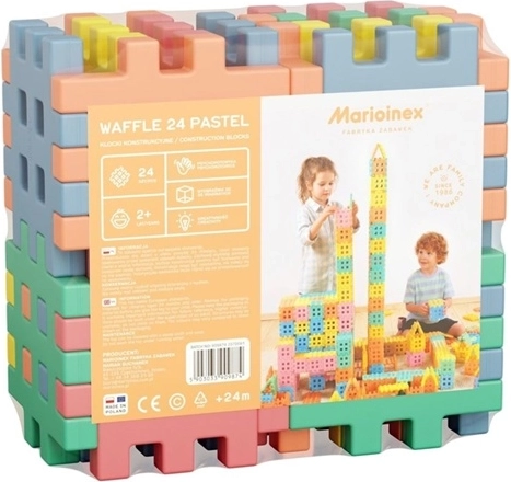 Set de construcție Cub 24 pastel